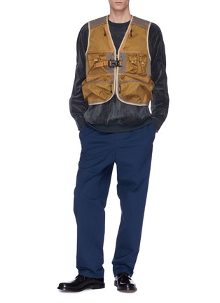 Figure View - Click To Enlarge - MEANSWHILE - Zip sleeve velour sweatshirt
