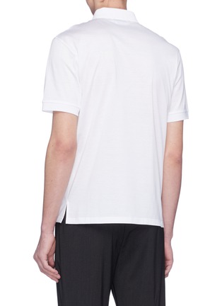 Back View - Click To Enlarge - ALEXANDER MCQUEEN - Skull patch jersey polo shirt