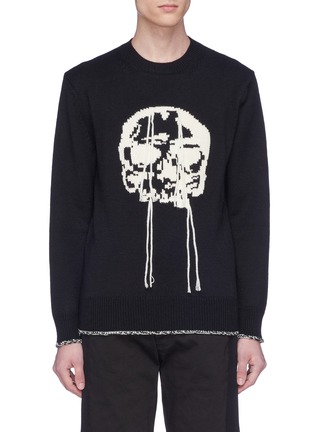 Main View - Click To Enlarge - ALEXANDER MCQUEEN - Skull intarsia wool sweater