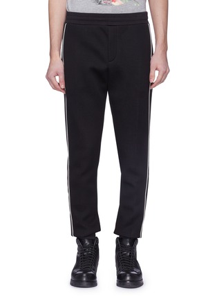Main View - Click To Enlarge - ALEXANDER MCQUEEN - Rose skull embroidered satin outseam jogging pants