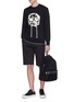 Figure View - Click To Enlarge - ALEXANDER MCQUEEN - Stripe outseam cavalry twill shorts