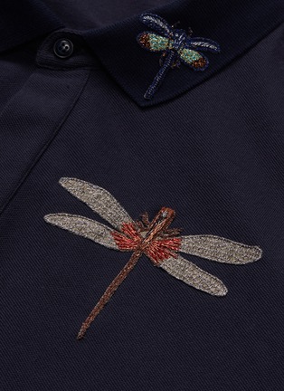  - VALENTINO GARAVANI - Embellished dragonfly appliqué polo shirt