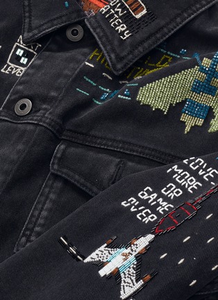 - VALENTINO GARAVANI - Beaded video game embroidered denim jacket