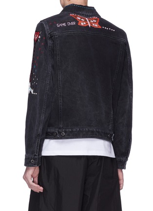 Back View - Click To Enlarge - VALENTINO GARAVANI - Beaded video game embroidered denim jacket