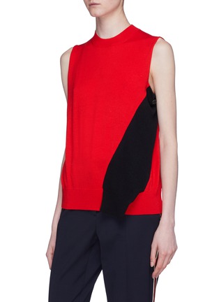 Detail View - Click To Enlarge - CALVIN KLEIN 205W39NYC - Detachable sleeve colourblock virgin wool blend sweater