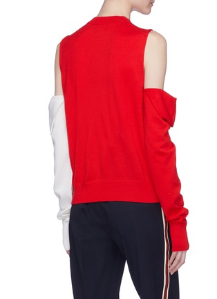 Back View - Click To Enlarge - CALVIN KLEIN 205W39NYC - Detachable sleeve colourblock virgin wool blend sweater
