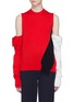 Main View - Click To Enlarge - CALVIN KLEIN 205W39NYC - Detachable sleeve colourblock virgin wool blend sweater