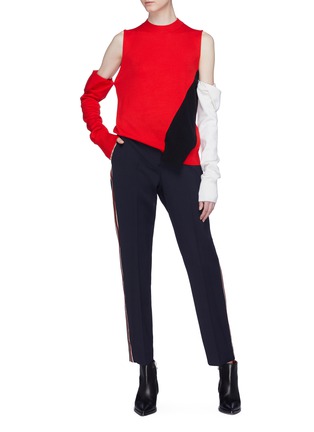 Figure View - Click To Enlarge - CALVIN KLEIN 205W39NYC - Detachable sleeve colourblock virgin wool blend sweater