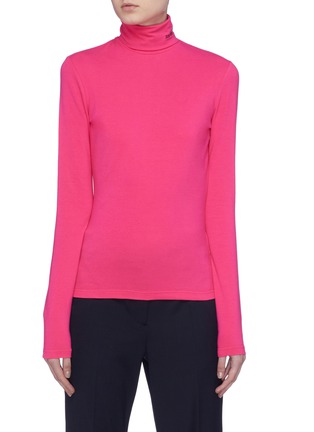Main View - Click To Enlarge - CALVIN KLEIN 205W39NYC - Logo embroidered turtleneck long sleeve T-shirt