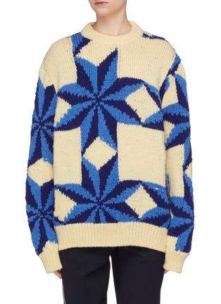 Main View - Click To Enlarge - CALVIN KLEIN 205W39NYC - Star intarsia wool sweater