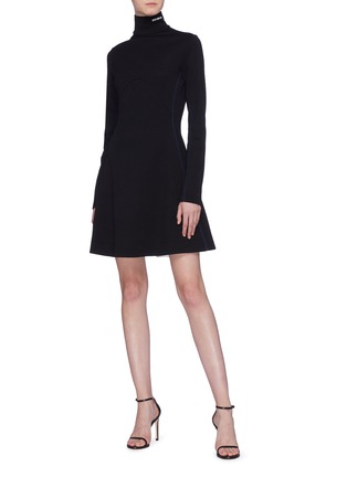 Figure View - Click To Enlarge - CALVIN KLEIN 205W39NYC - Logo embroidered virgin wool turtleneck dress