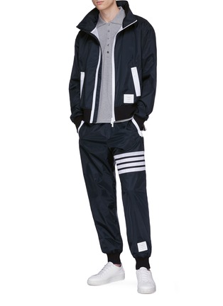 Figure View - Click To Enlarge - THOM BROWNE  - Retractable hood ripstop jacket