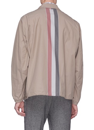 Back View - Click To Enlarge - THOM BROWNE  - Stripe reflective jacket