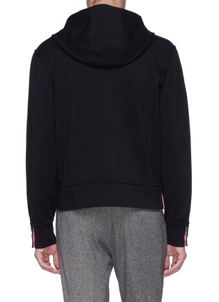 Back View - Click To Enlarge - THOM BROWNE  - Button wool hoodie