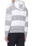 Back View - Click To Enlarge - THOM BROWNE  - Button cuff rugby stripe zip hoodie