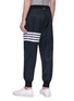 Back View - Click To Enlarge - THOM BROWNE  - Stripe panel ripstop jogging pants
