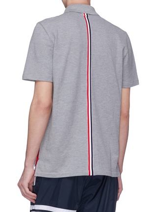 Back View - Click To Enlarge - THOM BROWNE  - Stripe polo shirt