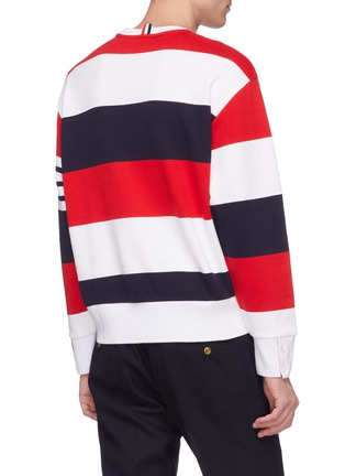 Back View - Click To Enlarge - THOM BROWNE  - Button cuff stripe sweatshirt