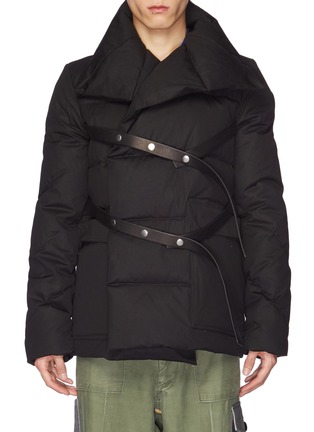 RICK OWENS | 'Dustulator' leather strap wrap puffer jacket | Men ...