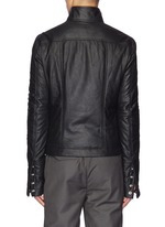 RICK OWENS | 'Mollino' slant zip leather biker jacket | Men | Lane