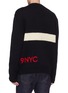 Back View - Click To Enlarge - CALVIN KLEIN 205W39NYC - Logo embroidered stripe wool sweater