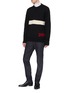 Figure View - Click To Enlarge - CALVIN KLEIN 205W39NYC - Logo embroidered stripe wool sweater