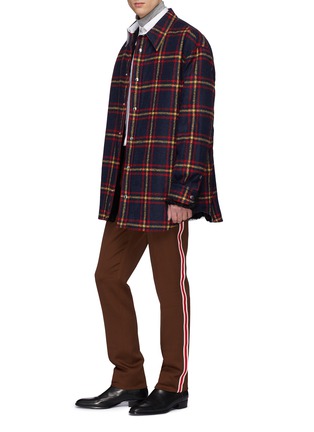 Figure View - Click To Enlarge - CALVIN KLEIN 205W39NYC - Faux shearling lined tartan plaid flannel shirt jacket