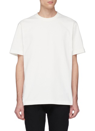 Main View - Click To Enlarge - CALVIN KLEIN 205W39NYC - Slogan embroidered geometric print back T-shirt