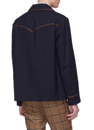 Back View - Click To Enlarge - DRIES VAN NOTEN - 'Vetiver' leaf embroidered shirt jacket