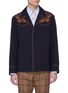 Main View - Click To Enlarge - DRIES VAN NOTEN - 'Vetiver' leaf embroidered shirt jacket