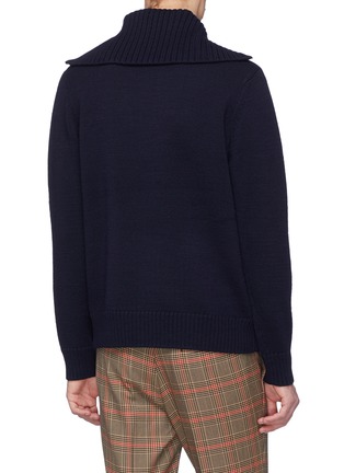 Back View - Click To Enlarge - DRIES VAN NOTEN - 'Mikhos' rib knit panel wool turtleneck sweater