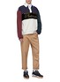 Figure View - Click To Enlarge - ALEXANDER WANG - 'Platinum' slogan embroidered colourblock long sleeve polo shirt