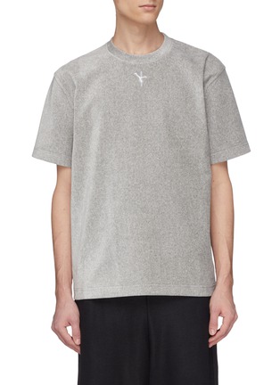Main View - Click To Enlarge - ALEXANDER WANG - Filp girl embroidered velour T-shirt