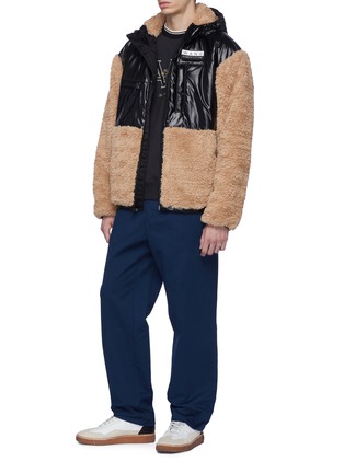 Figure View - Click To Enlarge - ALEXANDER WANG - Faux shearling panel hooded parka