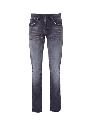 Main View - Click To Enlarge - SAINT LAURENT - Distressed straight leg jeans