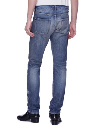 Back View - Click To Enlarge - SAINT LAURENT - Paint splatter slim fit jeans