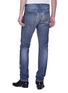 Back View - Click To Enlarge - SAINT LAURENT - Paint splatter slim fit jeans
