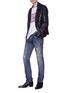 Figure View - Click To Enlarge - SAINT LAURENT - Paint splatter slim fit jeans