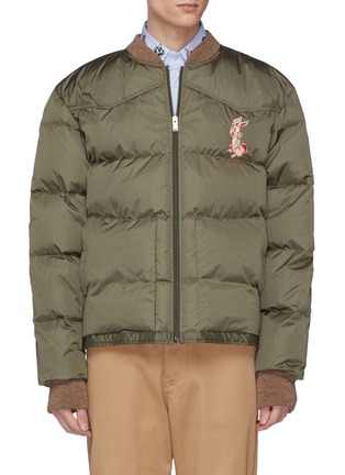 Main View - Click To Enlarge - GUCCI - Bunny embroidered down puffer jacket