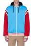 Main View - Click To Enlarge - GUCCI - Logo stripe colourblock zip hoodie
