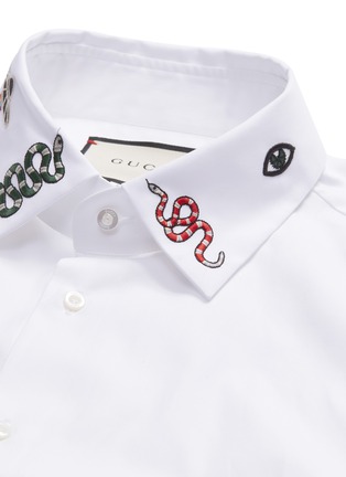  - GUCCI - Mix motif embroidered collar shirt
