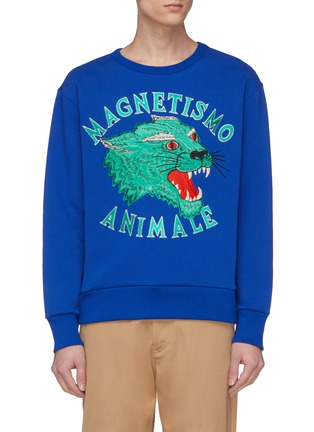 Main View - Click To Enlarge - GUCCI - 'Magnetismo Animale' panther appliqué sweatshirt