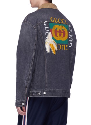 Back View - Click To Enlarge - GUCCI - Mix chenille patch logo print denim jacket