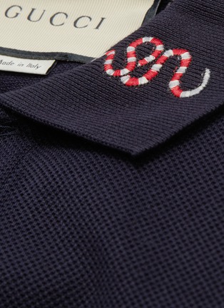  - GUCCI - Mix motif embroidered collar polo shirt