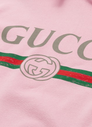  - GUCCI - Dragon applique logo sleeve hoodie