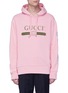 Main View - Click To Enlarge - GUCCI - Dragon applique logo sleeve hoodie