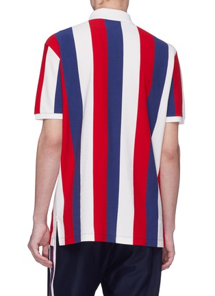 Back View - Click To Enlarge - GUCCI - Logo print baiadera stripe polo shirt