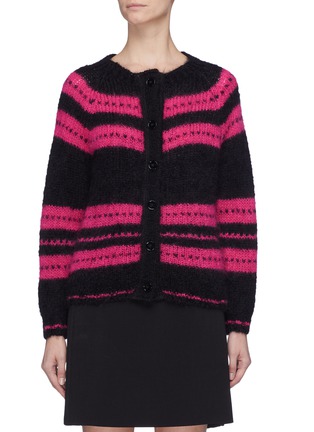 Main View - Click To Enlarge - 74017 - Stripe mohair blend cardigan
