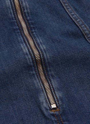 Detail View - Click To Enlarge - 74017 - Tie keyhole front denim dress