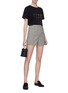 Figure View - Click To Enlarge - 74017 - Snap button waist Houndstooth shorts